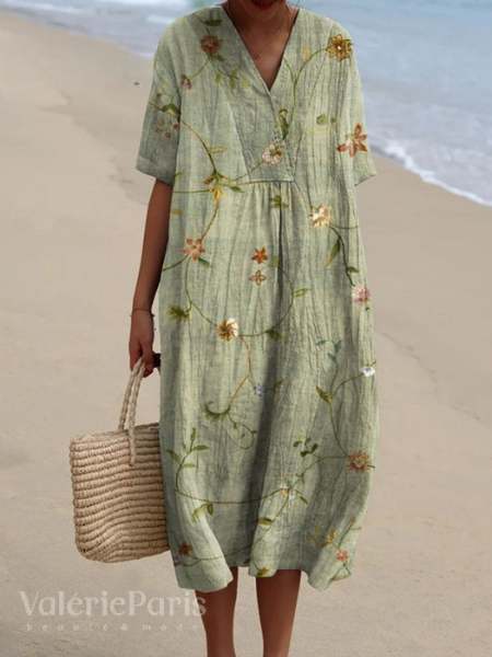 Mune Fashion | Casual dress with floral print made of breathable cotton fabric