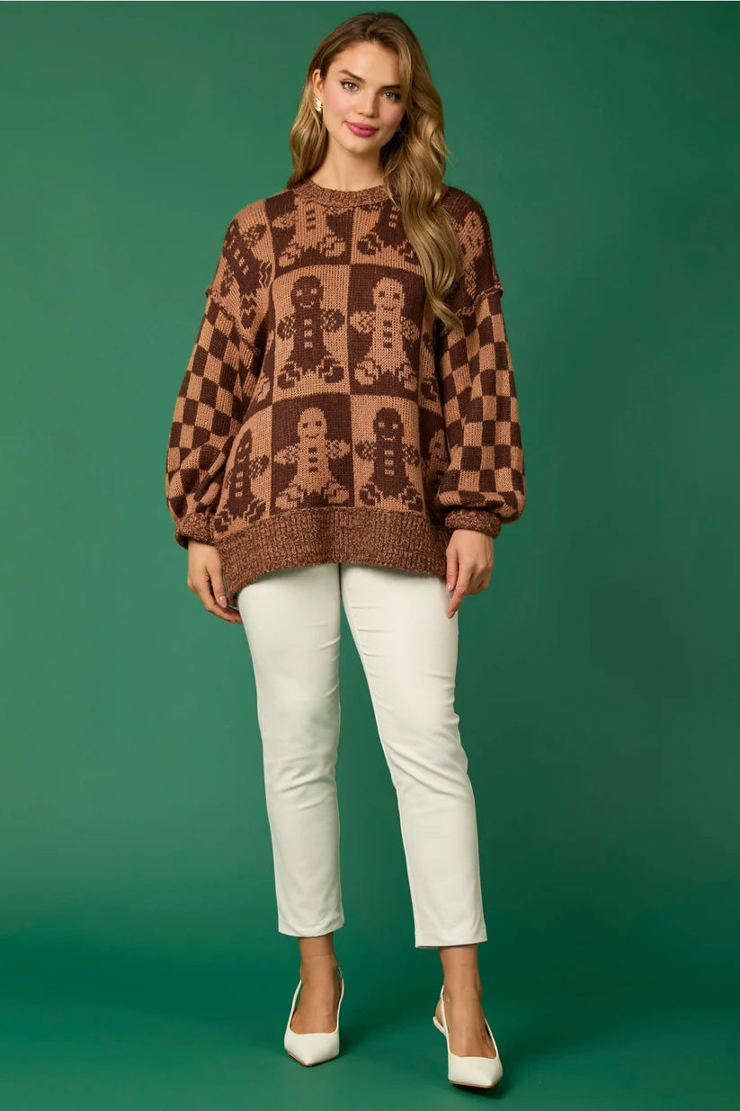 Mune | Candy Cane Christmas Pins & Gingerbread Man Knit Sweater