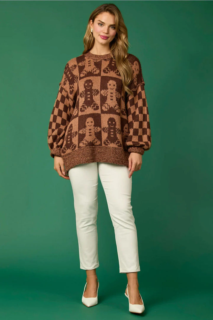 Mune | Candy Cane Christmas Pins & Gingerbread Man Knit Sweater