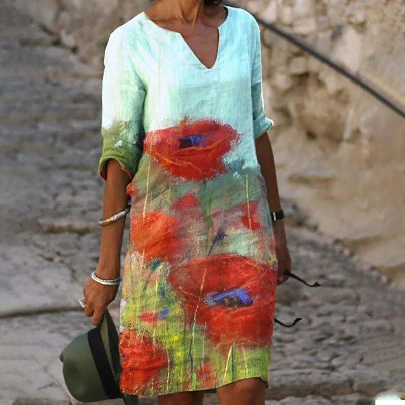 Mune Fashion | Charming Dress With Floral Pattern For Women