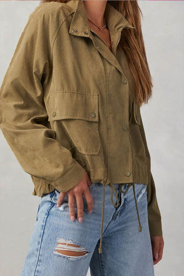 Mune | Checked Lapel Double-Button Two-Pocket Midi Jacket