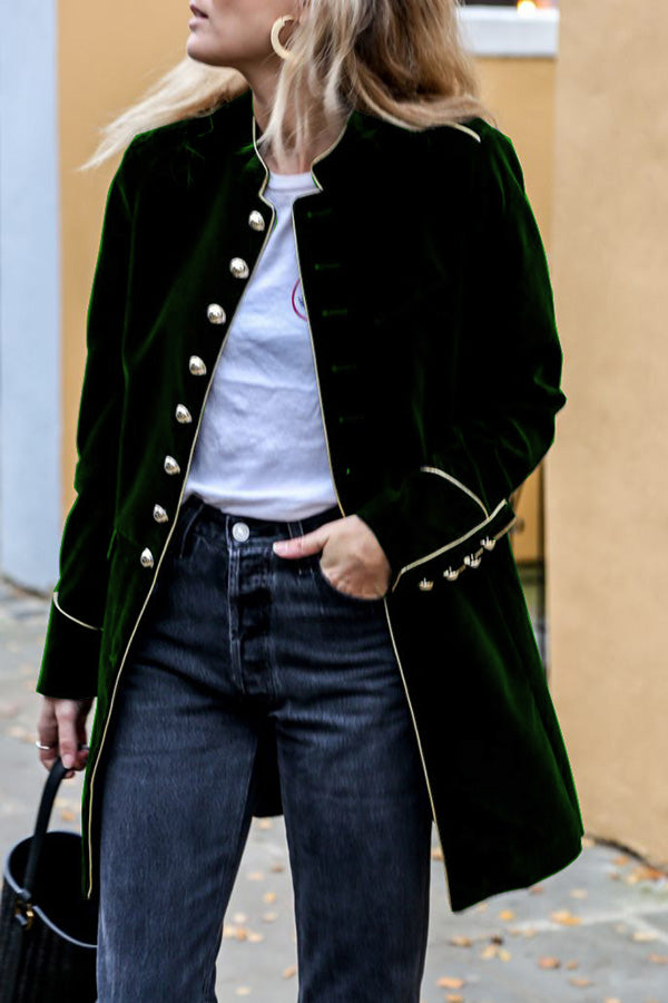Mune | Velvet Patchwork Multi-Button Women'S Jacket