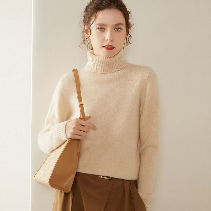 Women Cashmere Sweater with Roll Neck