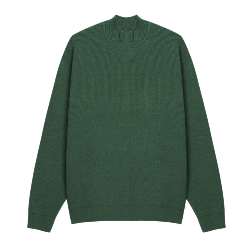Men's retro-style knitted pullover, round neck