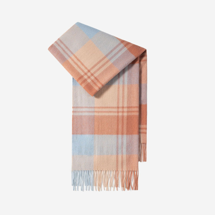 Large wool scarf, 200x70cm, checked