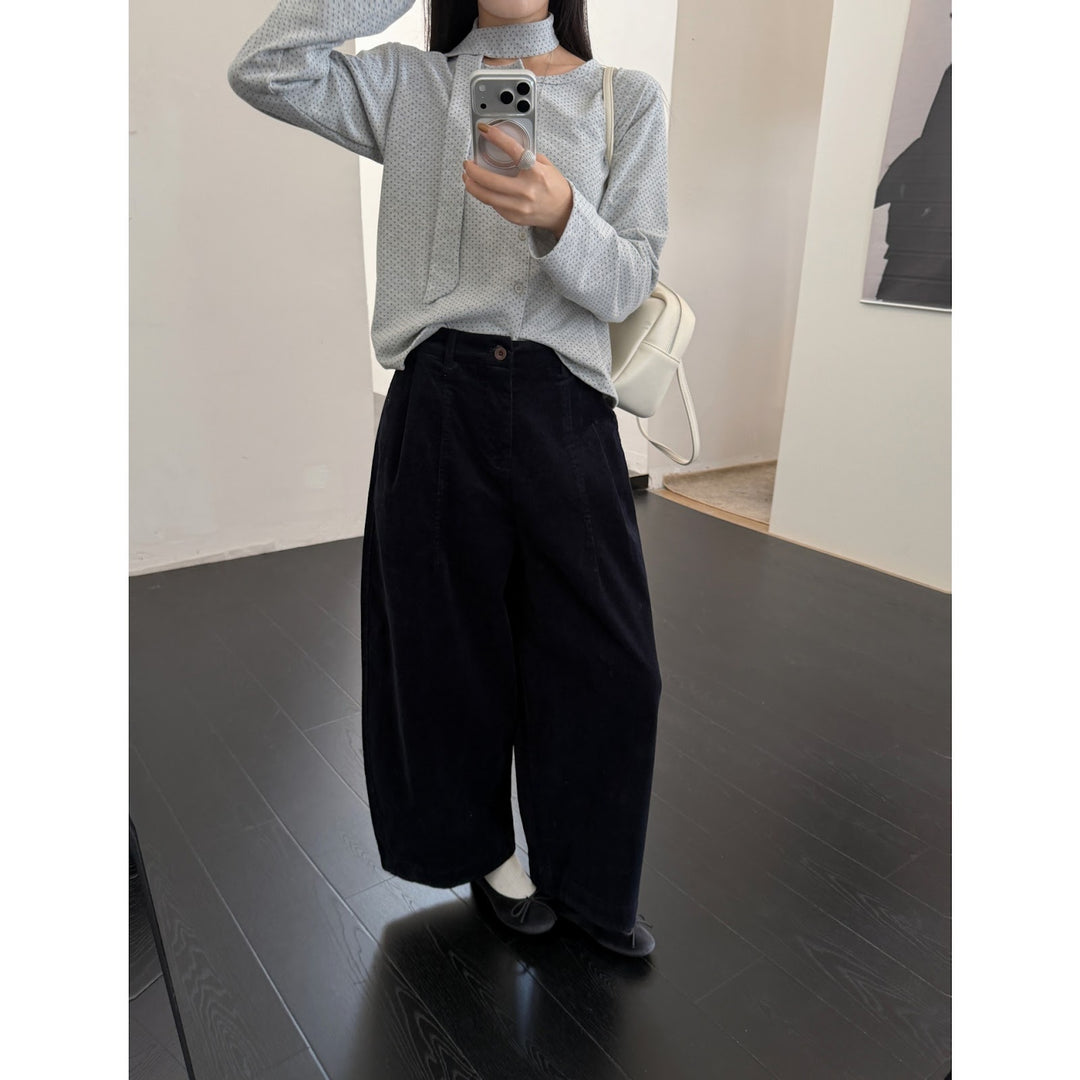 Cord Culottes for Women, High Waist, 7/8 Length