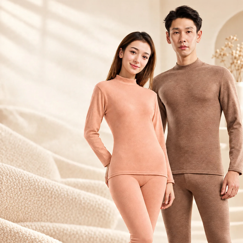 Thermal underwear set, padded, stand-up collar