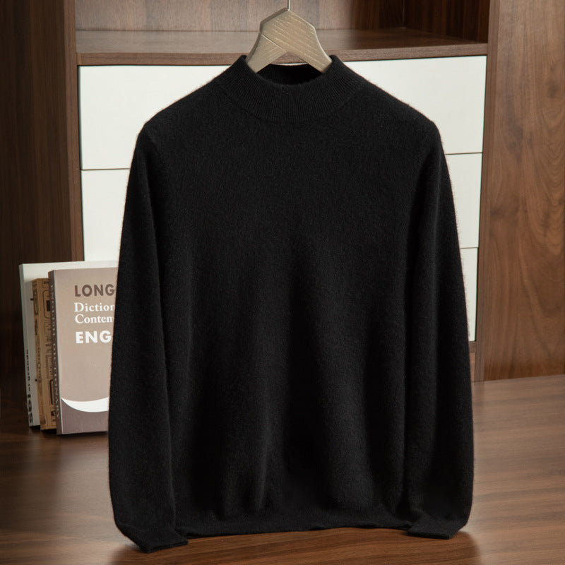 Men's Cashmere Sweater, Stand Collar, Business-Casual