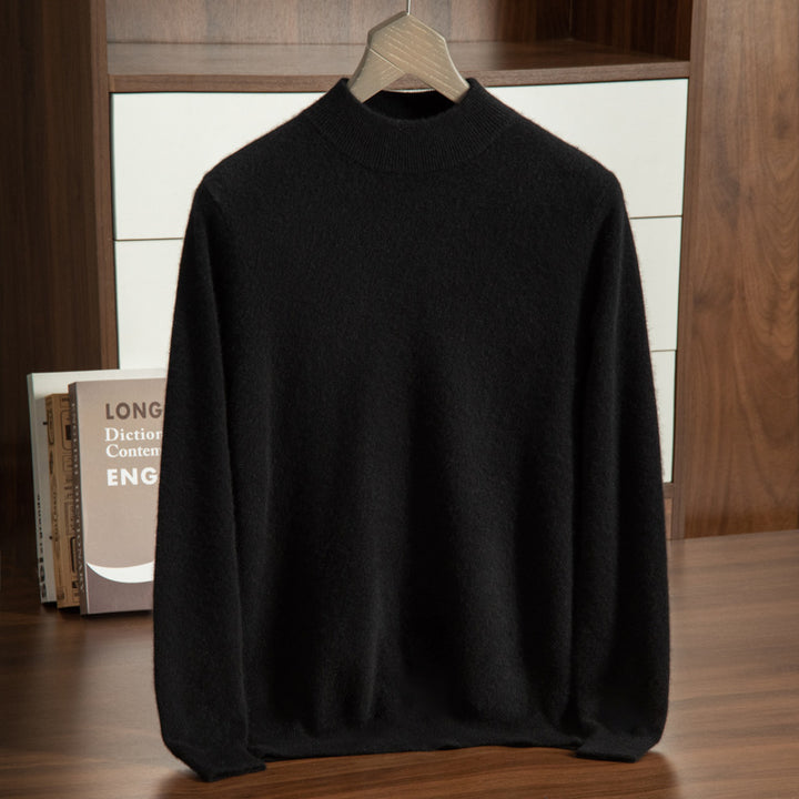 Men's Cashmere Sweater, Stand Collar, Business-Casual