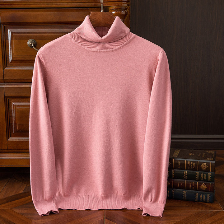 Men's sweater, turtleneck, solid color, casual