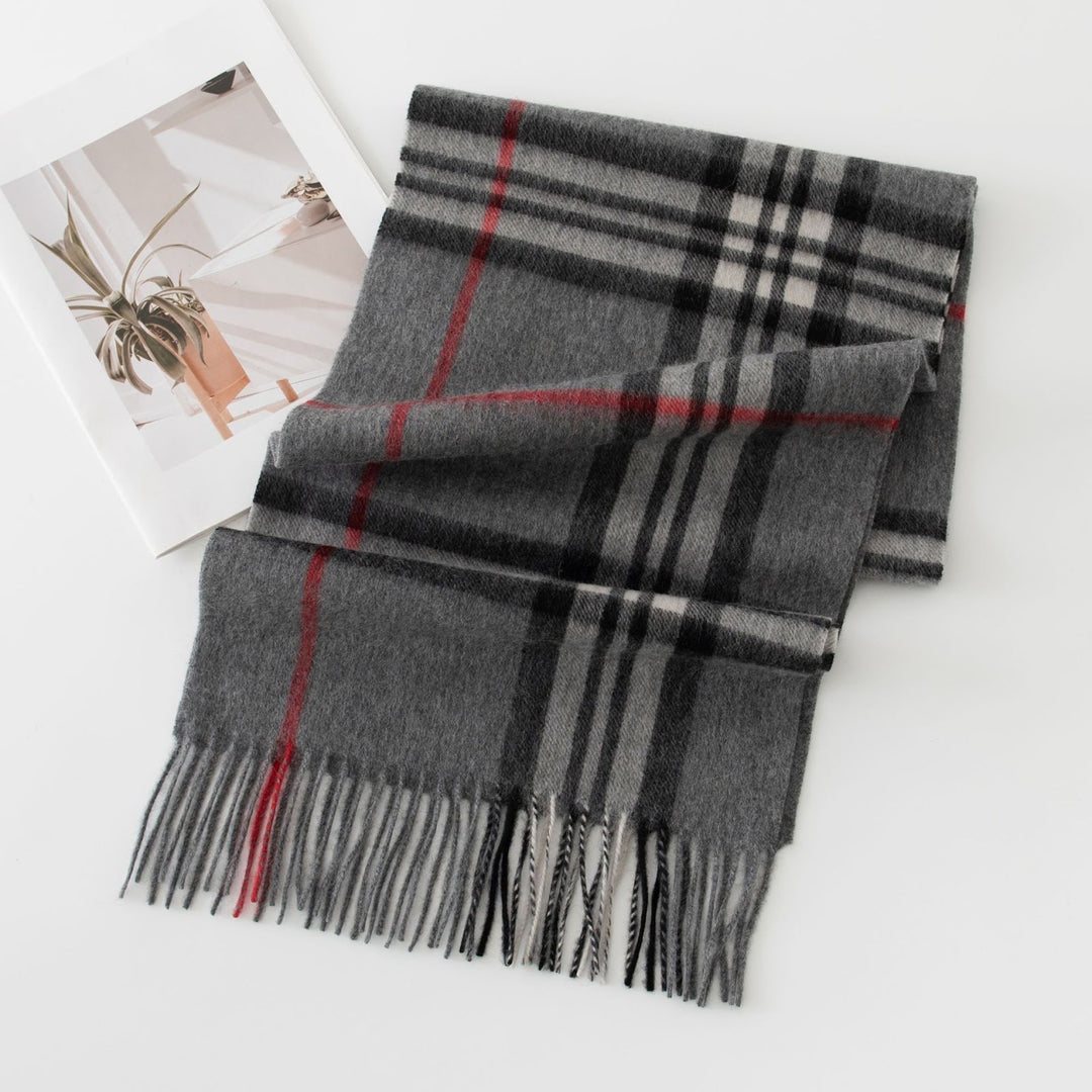 Checked wool scarf, 100% wool
