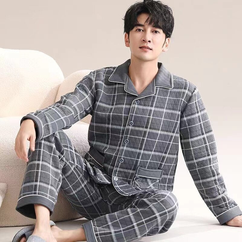 Padded cotton pajamas for men