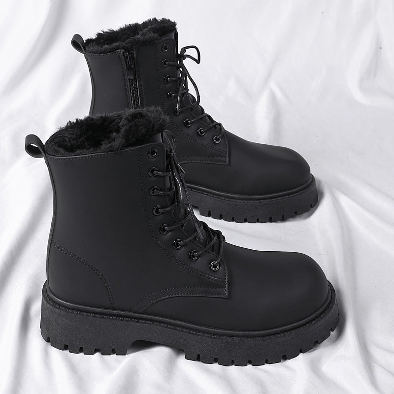 Padded men's biker-style boots