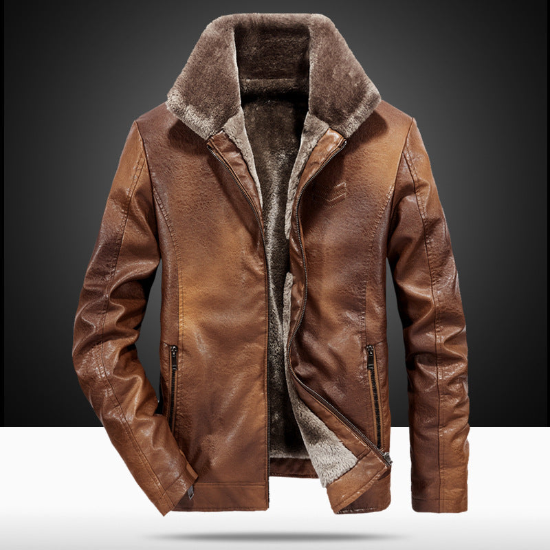 Men's Elegant Leather Jacket Mune Fashion