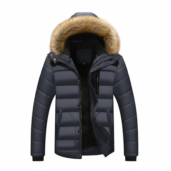 Men's Warm Winter Jacket with Removable Faux Fur Collar Mune Fashion