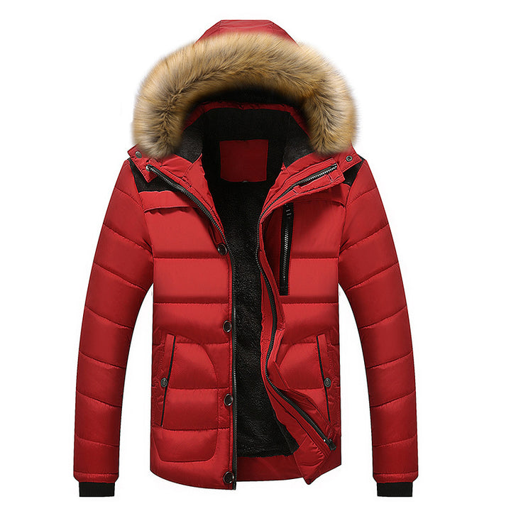 Men's Warm Winter Jacket with Removable Faux Fur Collar Mune Fashion