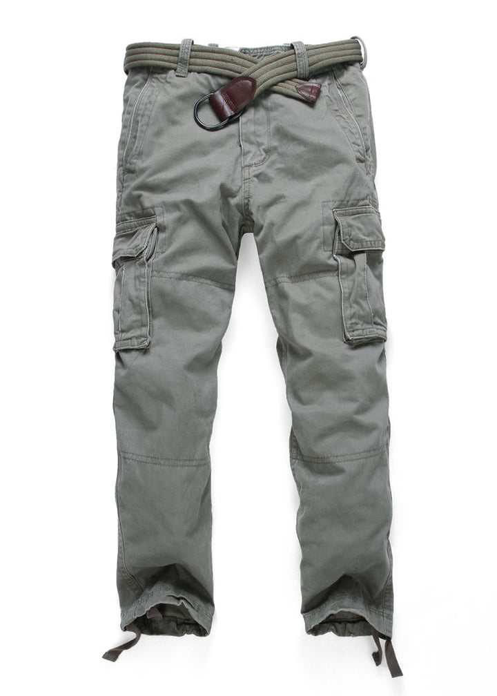 Men's cargo pants with multiple pockets, adjustable leg cuffs, and belt Mune Fashion