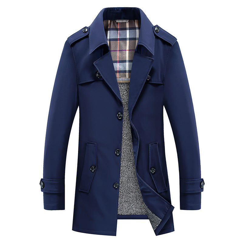 Men's classic trench coat with quilted thermal lining and checked inner lining Mune Fashion