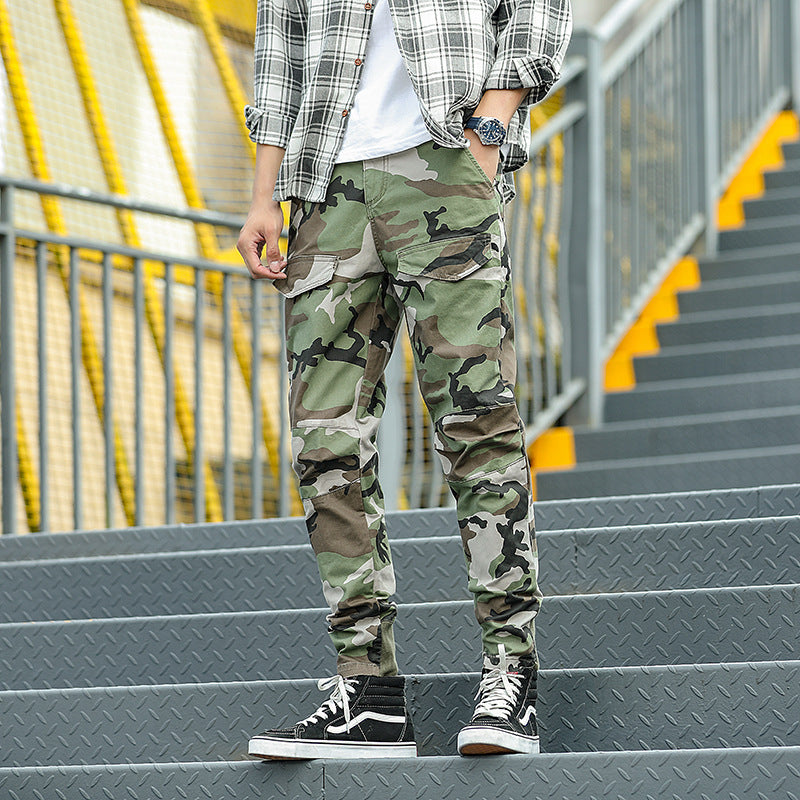 Men's Slim-Fit Utility Jogger with Drawstring Knee Panels and Applied Flap Pockets Mune Fashion