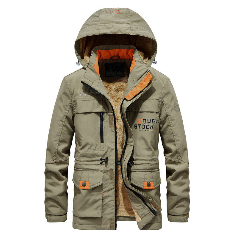 Men's expedition parka with teddy lining, removable hood, and zippered chest pocket Mune Fashion