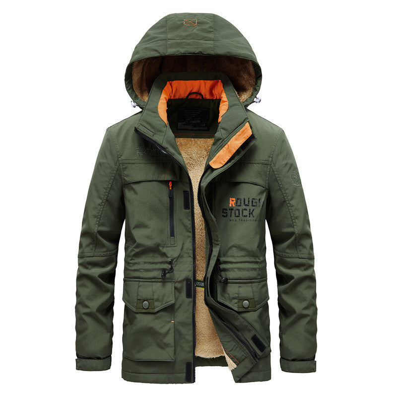 Men's expedition parka with teddy lining, removable hood, and zippered chest pocket Mune Fashion