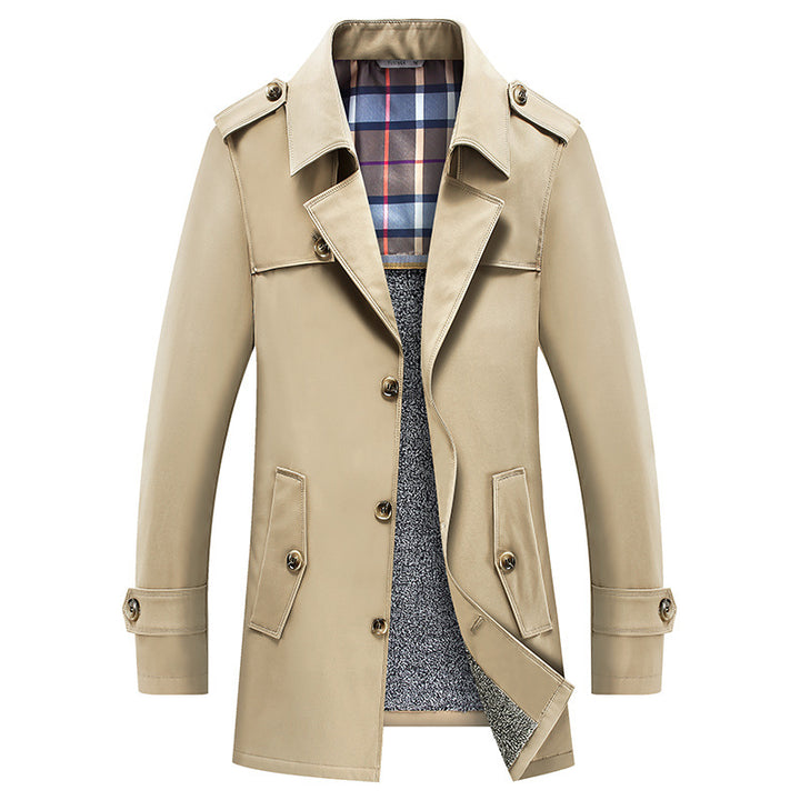 Men's classic trench coat with quilted thermal lining and checked inner lining Mune Fashion