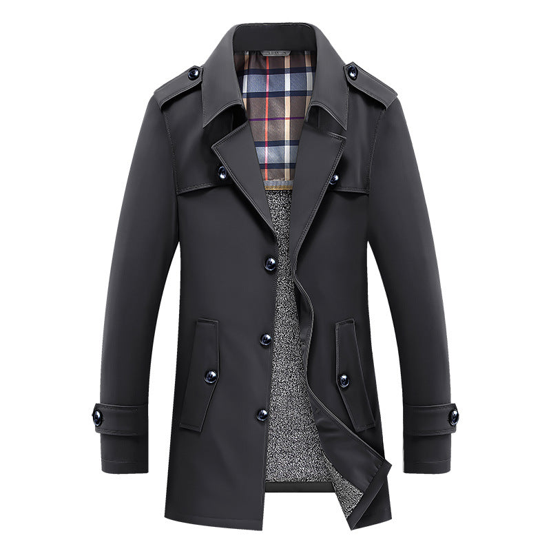 Men's classic trench coat with quilted thermal lining and checked inner lining Mune Fashion