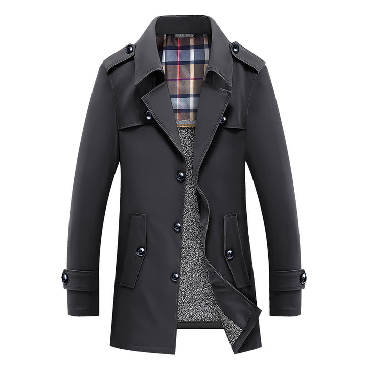 Men's classic trench coat with quilted thermal lining and checked inner lining Mune Fashion