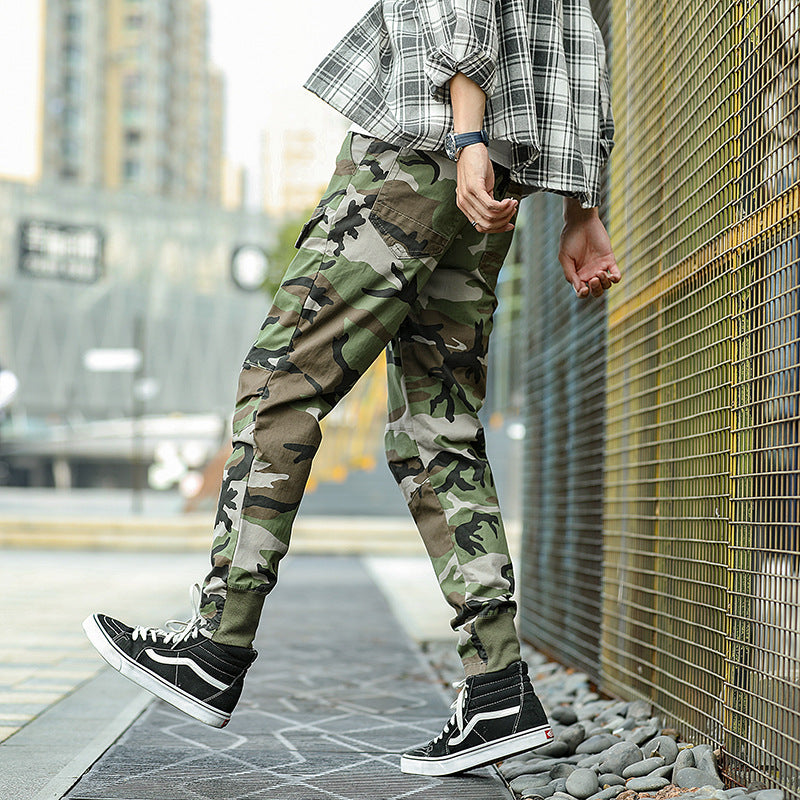 Men's Slim-Fit Utility Jogger with Drawstring Knee Panels and Applied Flap Pockets Mune Fashion