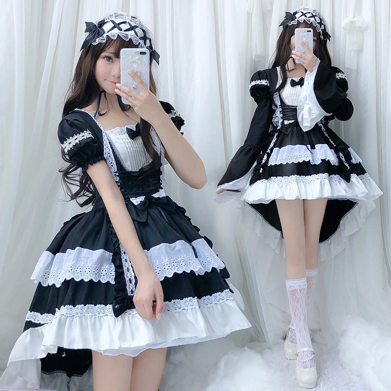 Women playful Lolita dress with elaborate lace and ruffle details Mune Fashion