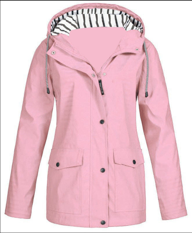 Women's waterproof parka with hood, drawstring and patch pockets Mune Fashion