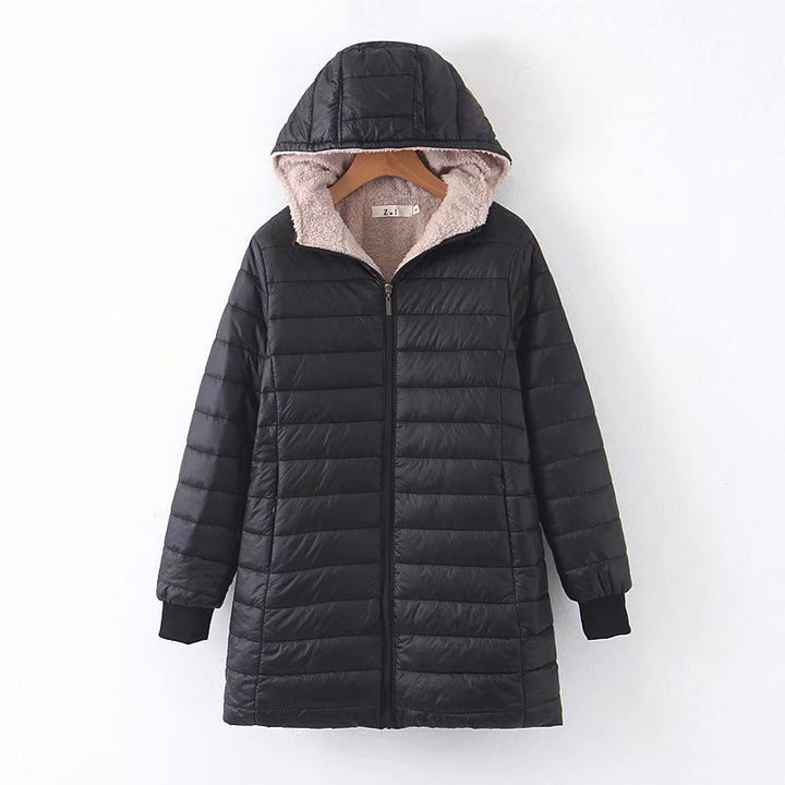 Women's Padded Quilted Jacket with Hood and Teddy Lining Mune Fashion