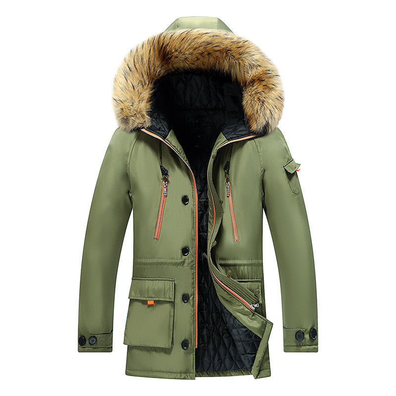 Men's winter parka with removable hood and faux fur trim Mune Fashion