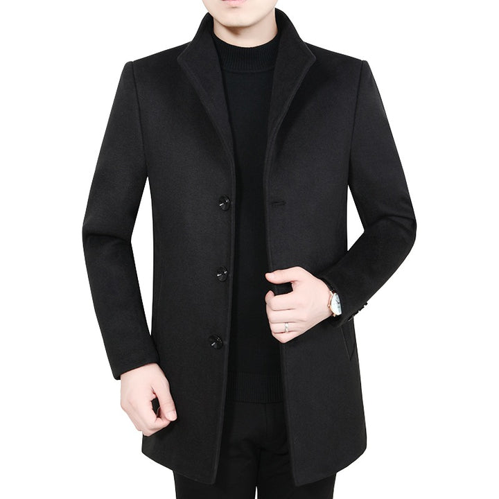 Men's Tailored Short Coat in Minimal Style with Stand Collar Mune Fashion
