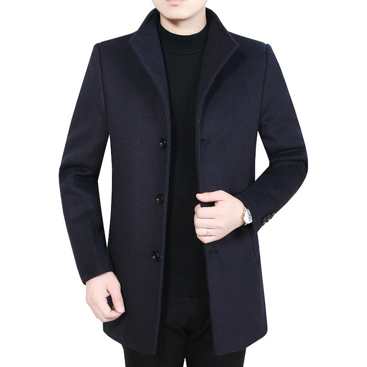 Men's Tailored Short Coat in Minimal Style with Stand Collar Mune Fashion