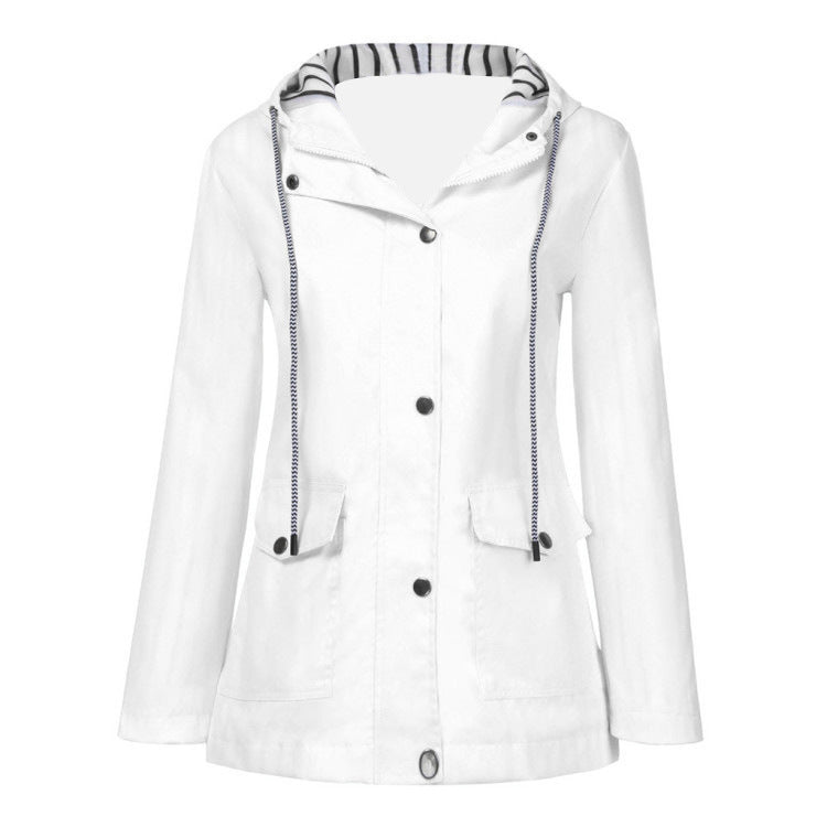 Women's waterproof parka with hood, drawstring and patch pockets Mune Fashion
