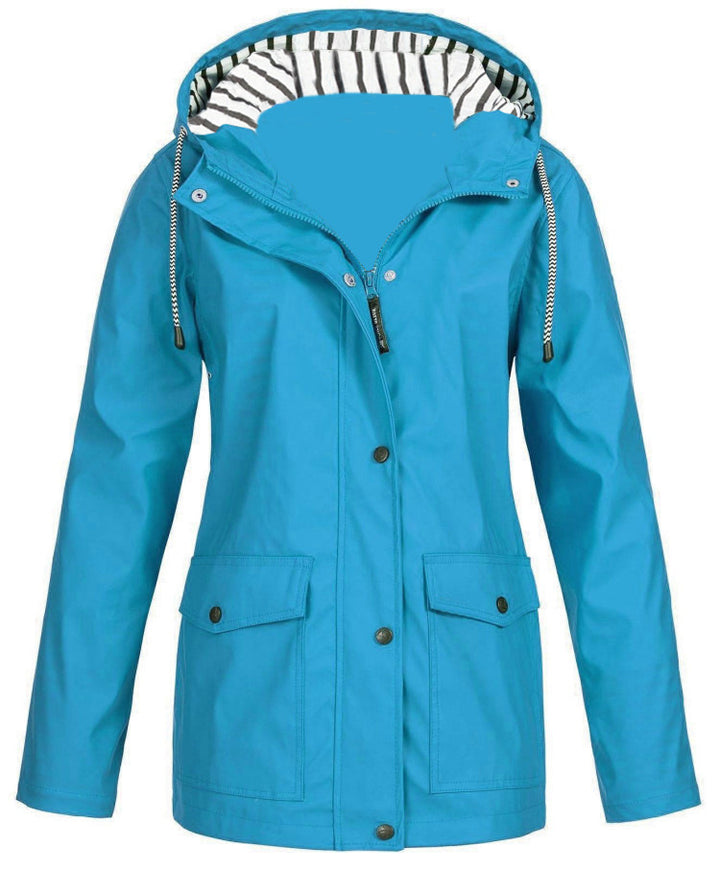 Women's waterproof parka with hood, drawstring and patch pockets Mune Fashion
