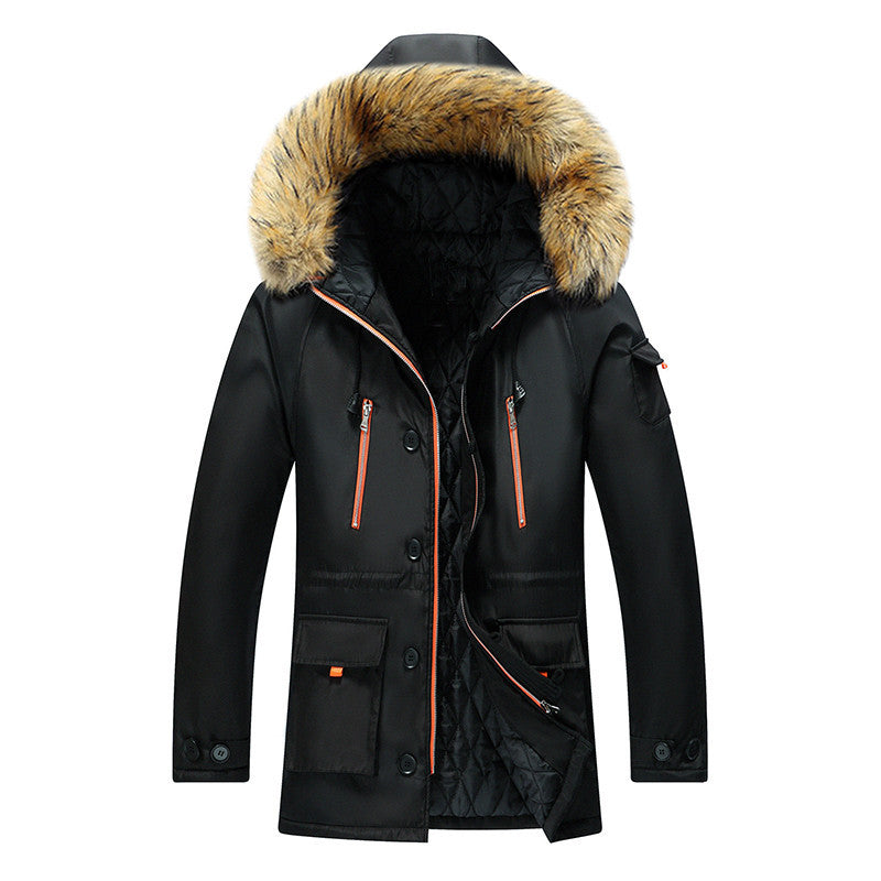 Men's winter parka with removable hood and faux fur trim Mune Fashion
