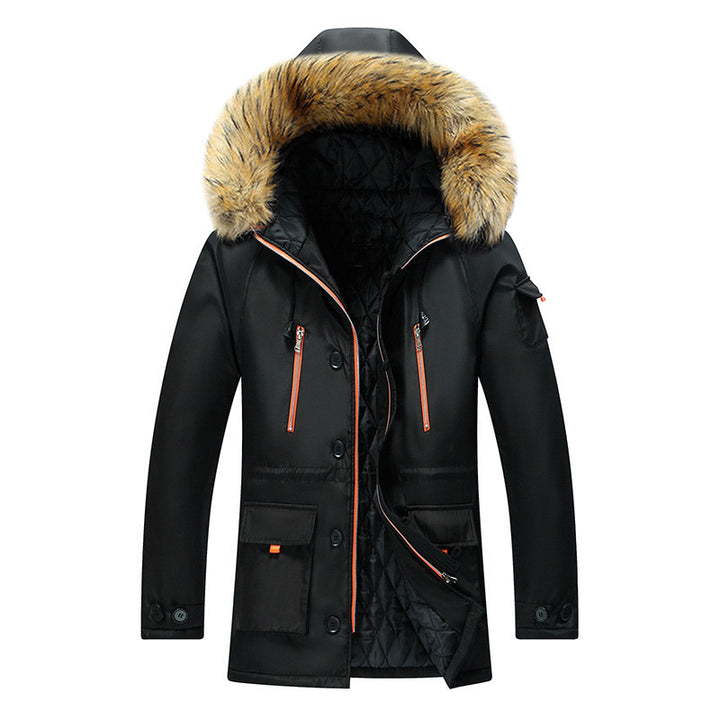Men's winter parka with removable hood and faux fur trim Mune Fashion