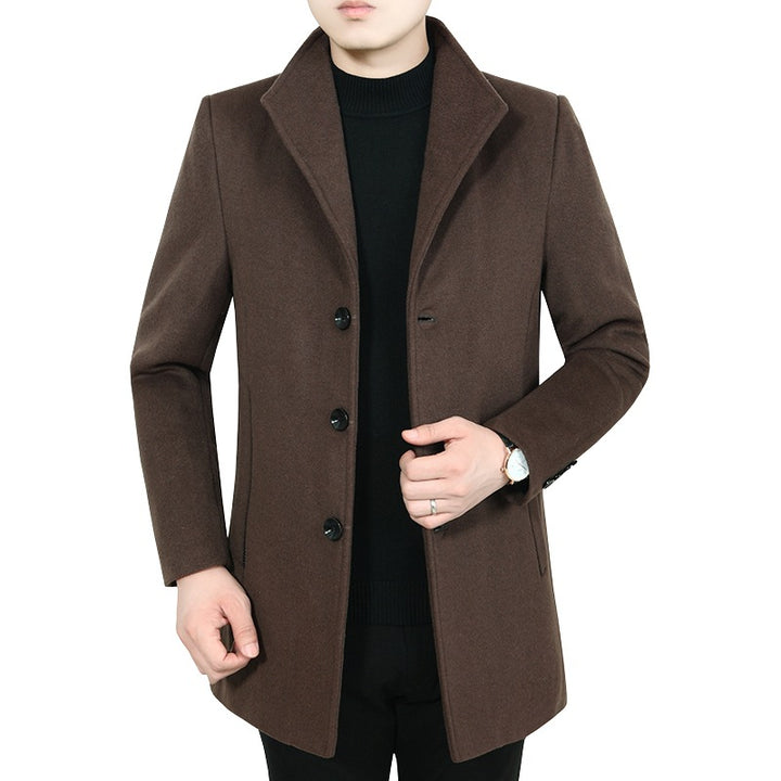 Men's Tailored Short Coat in Minimal Style with Stand Collar Mune Fashion