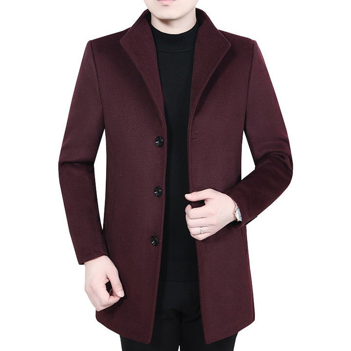 Men's Tailored Short Coat in Minimal Style with Stand Collar Mune Fashion