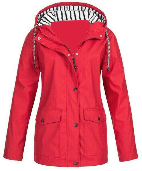 Women's waterproof parka with hood, drawstring and patch pockets Mune Fashion