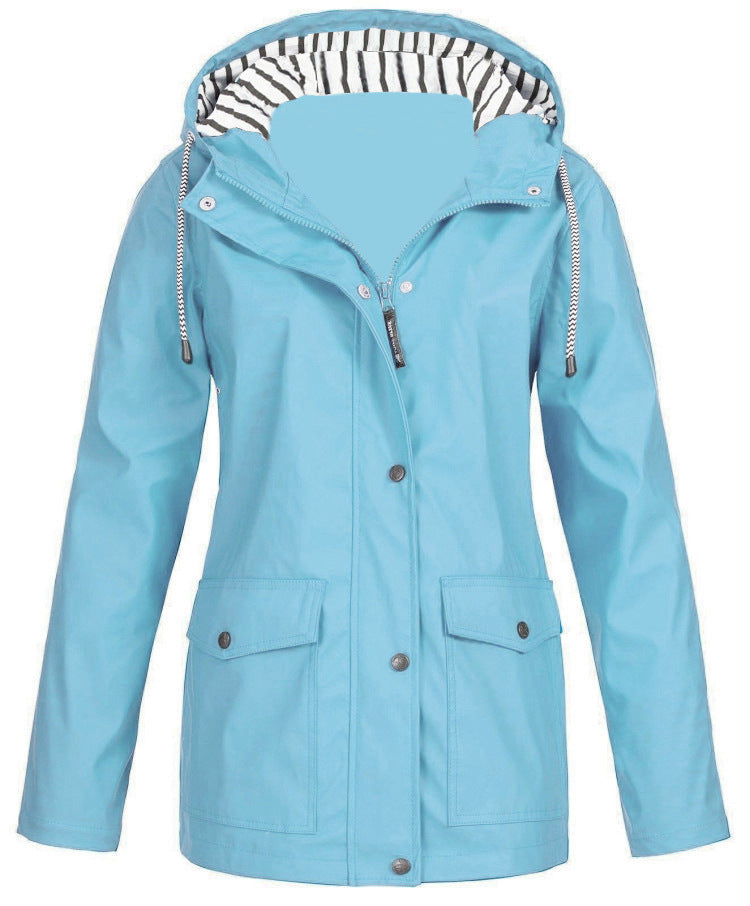 Women's waterproof parka with hood, drawstring and patch pockets Mune Fashion