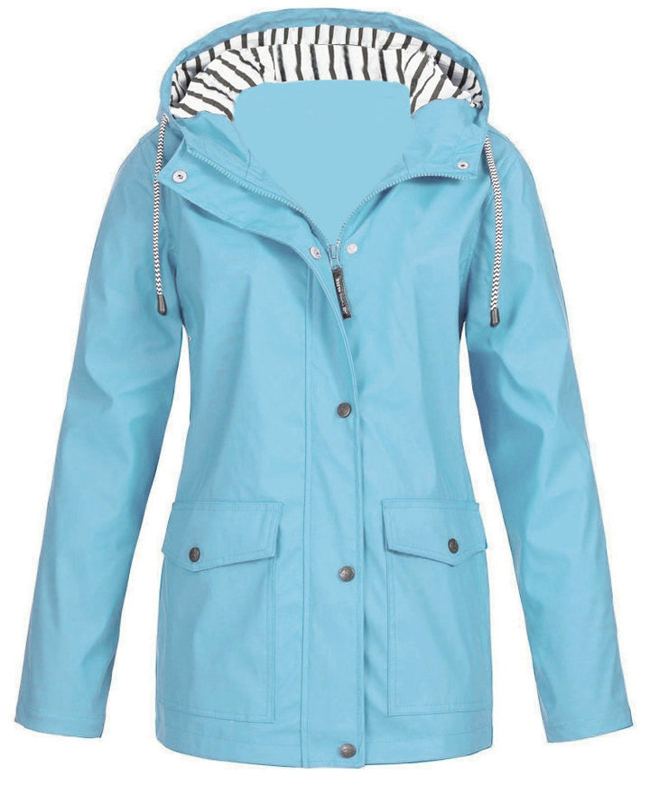 Women's waterproof parka with hood, drawstring and patch pockets Mune Fashion