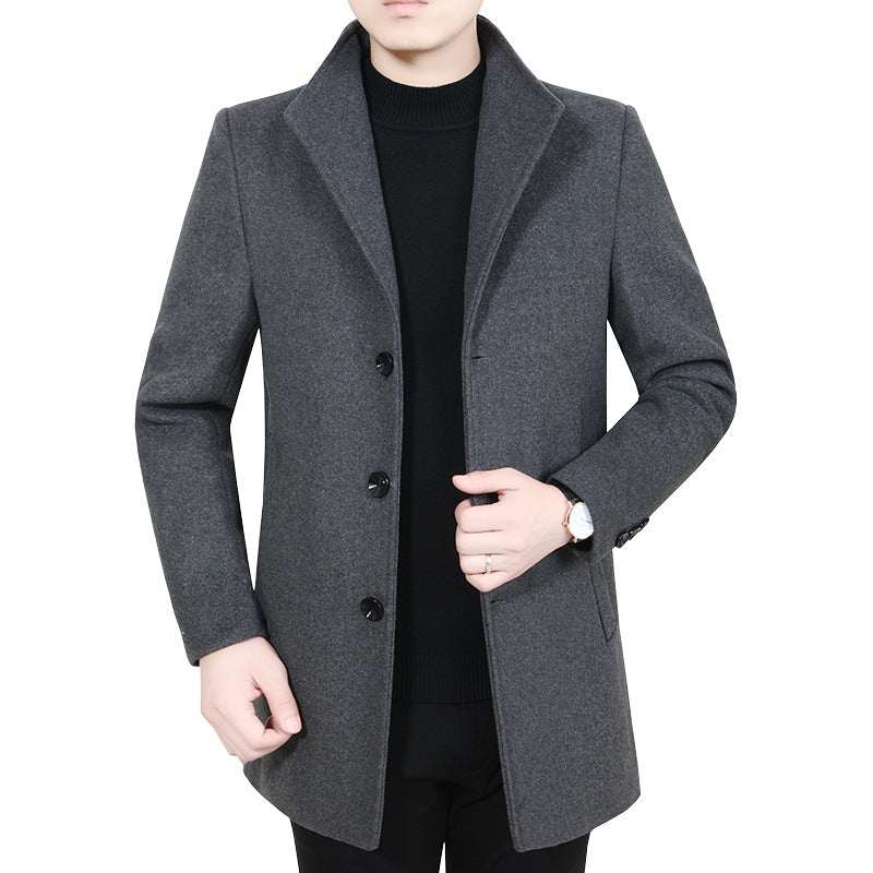 Men's Tailored Short Coat in Minimal Style with Stand Collar Mune Fashion