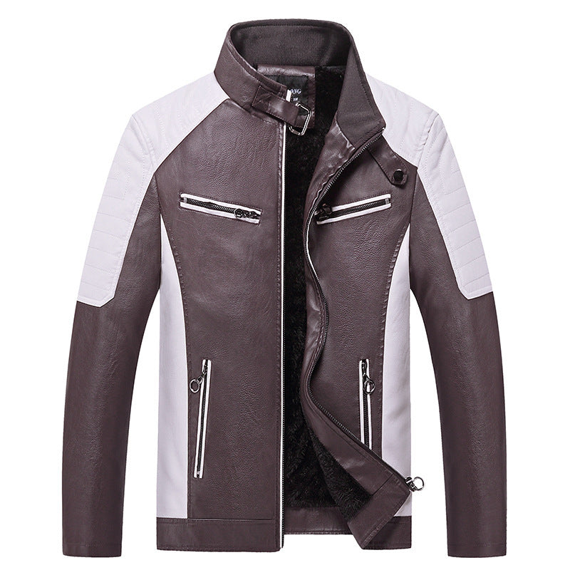 Men's Stylish Faux Leather Jacket Mune Fashion
