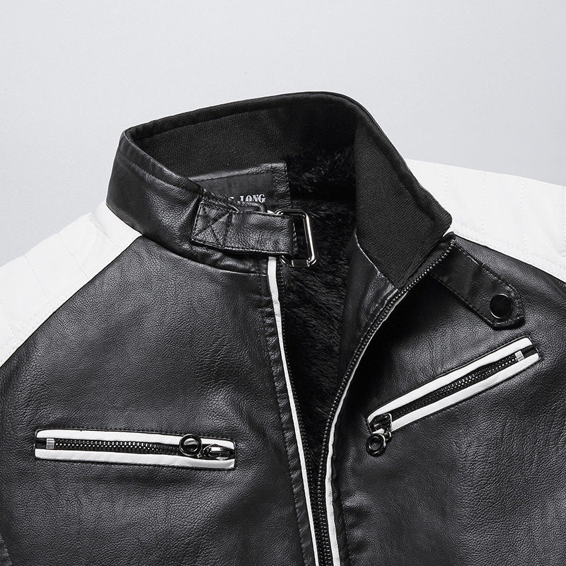 Men's Stylish Faux Leather Jacket Mune Fashion