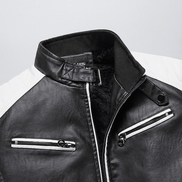 Men's Stylish Faux Leather Jacket Mune Fashion