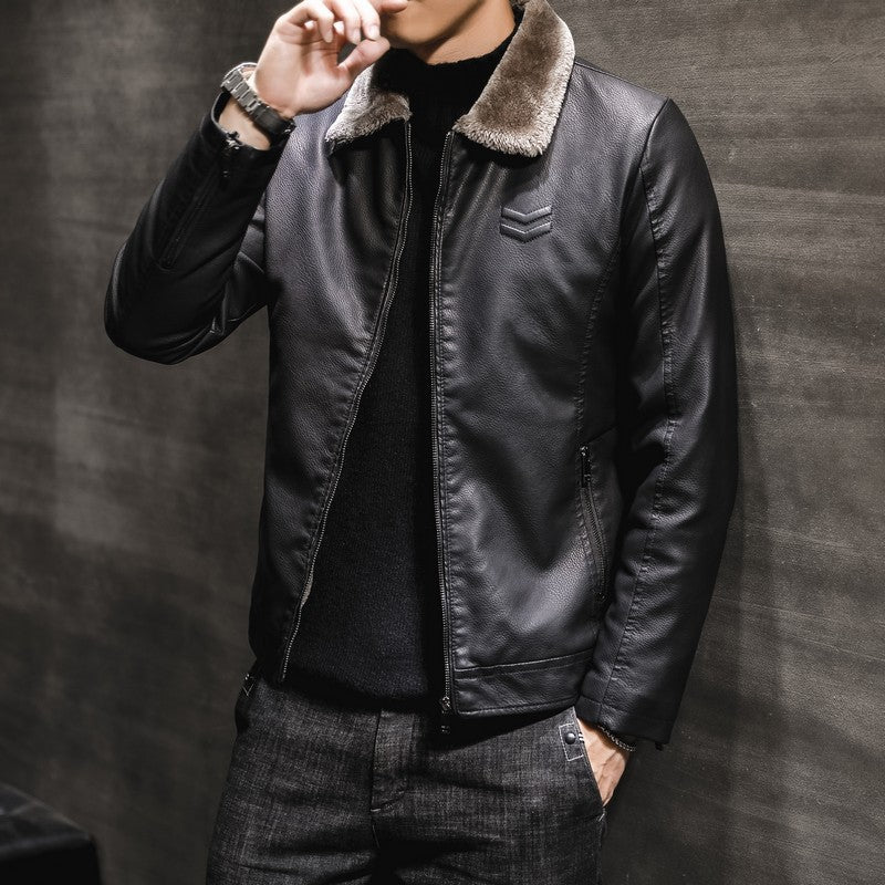 Men's Leather Jacket Mune Fashion