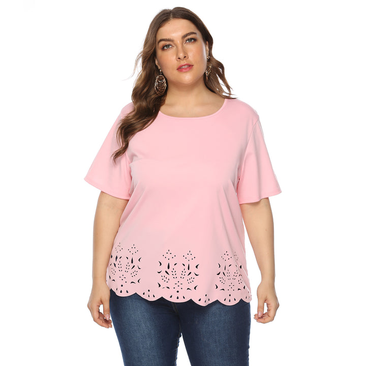 Women's stylish T-shirt with delicate hole pattern Mune Fashion
